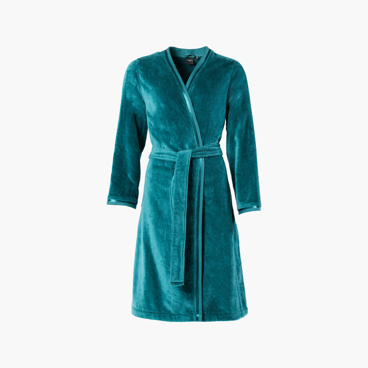 Women's cotton bathrobe with kimono collar Hesperis blue Carré Blanc