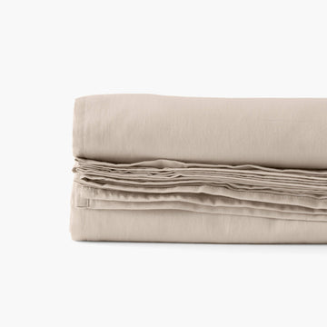 Quartz Dune Organic Washed Cotton Satin Bed Sheet - Carré Blanc Canada