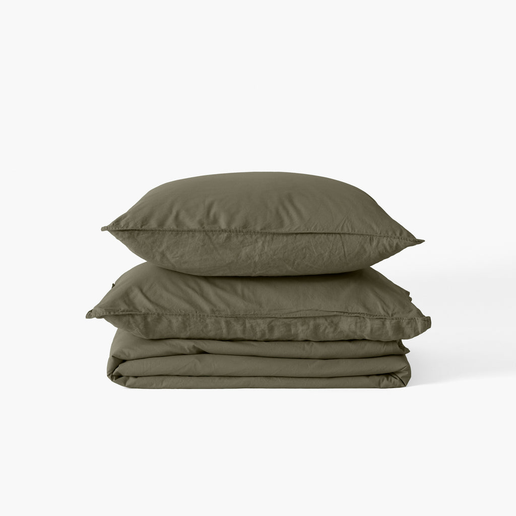 Songe Rectangular Pillowcase Washed Linen and Cotton Bocage - Carré Blanc Canada