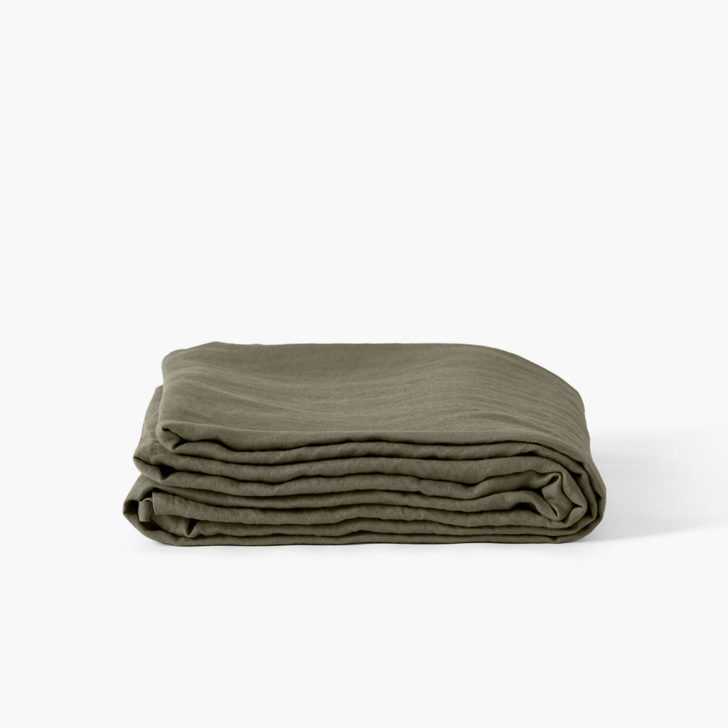 Songe Washed Linen Flat Sheet - Bocage - Carré Blanc Canada