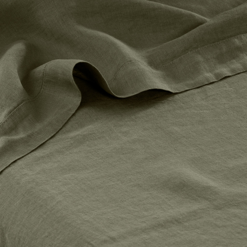 Songe Washed Linen Flat Sheet - Bocage - Carré Blanc Canada