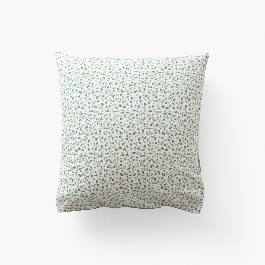 Square Pillowcase in Cotton Percale Neo Thyme Vegetal - Carré Blanc Canada