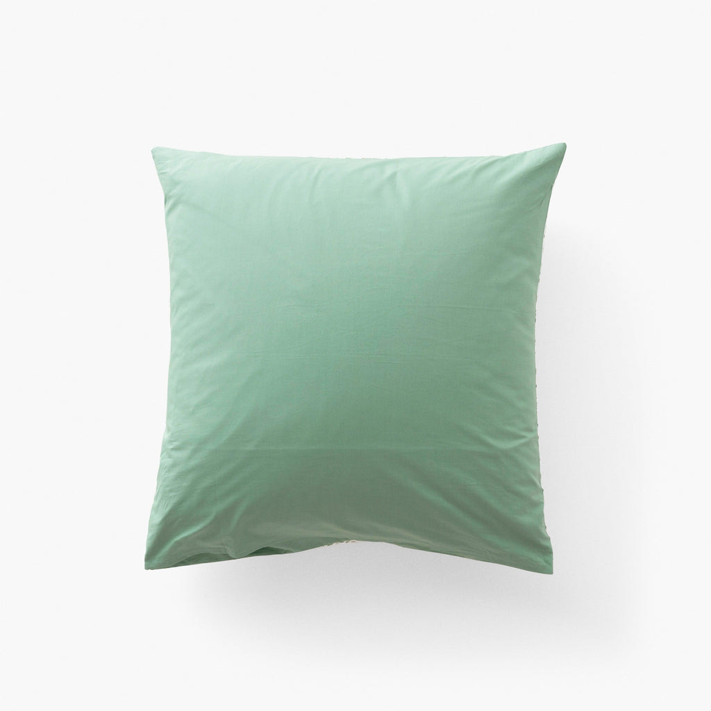 Square Pillowcase in Cotton Percale Neo Thyme Vegetal - Carré Blanc Canada