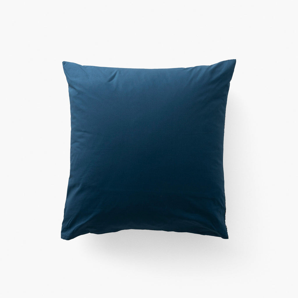 Square Pillowcase in Cotton Percale Neo Prussian Blue Floral - Carré Blanc Canada