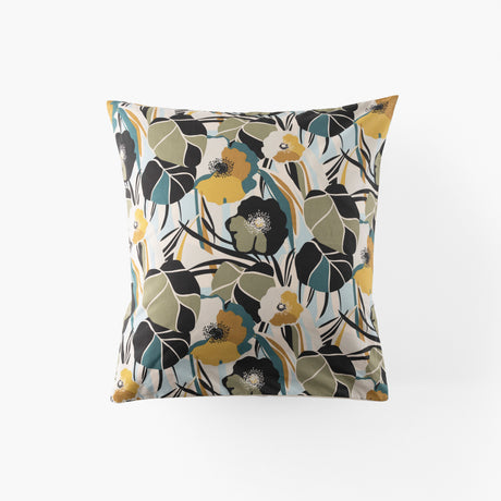 Neo Square Cotton Pillowcase - Floral - Carré Blanc Canada