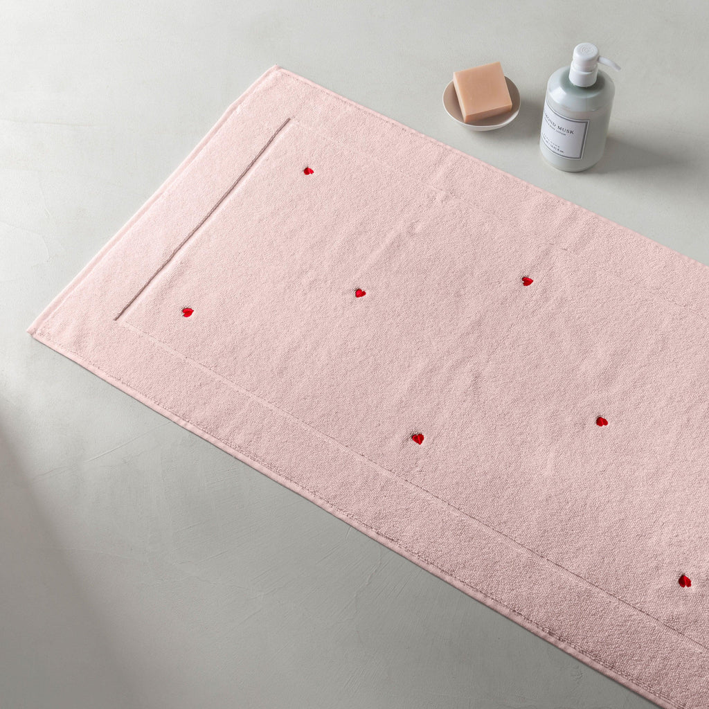 Adore Pink Cotton Bath Mat - Carré Blanc Canada