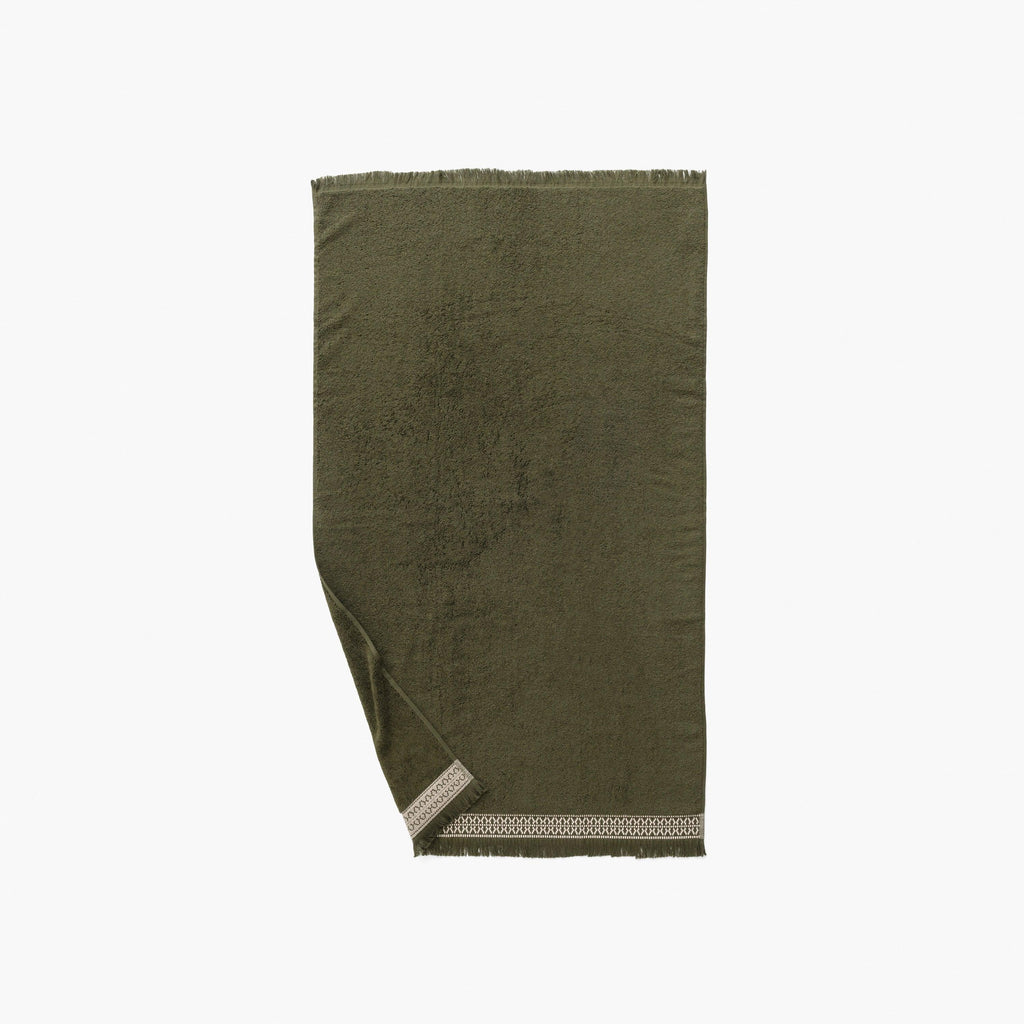 Villasol Khaki Green Cotton Bath Towel - Carré Blanc Canada