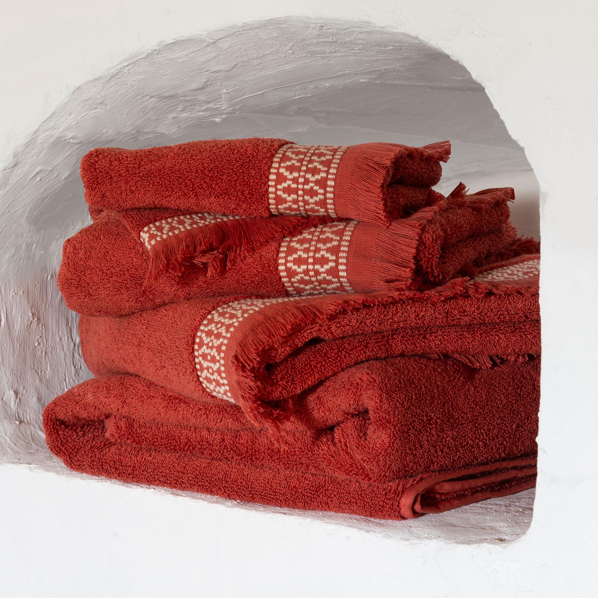 Villasol Cotton Bath Towel - Terracotta | Carré Blanc Canada