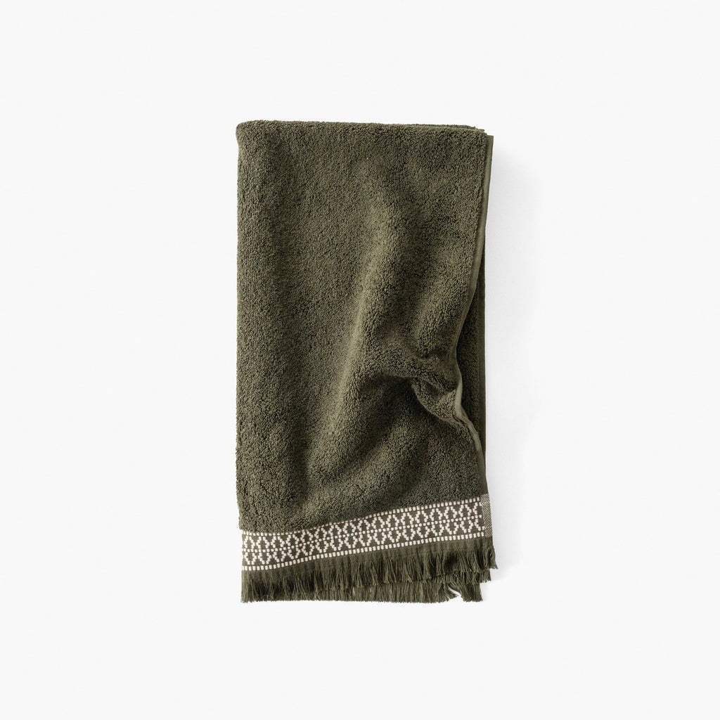 Villasol Khaki Green Cotton Bath Towel - Carré Blanc Canada