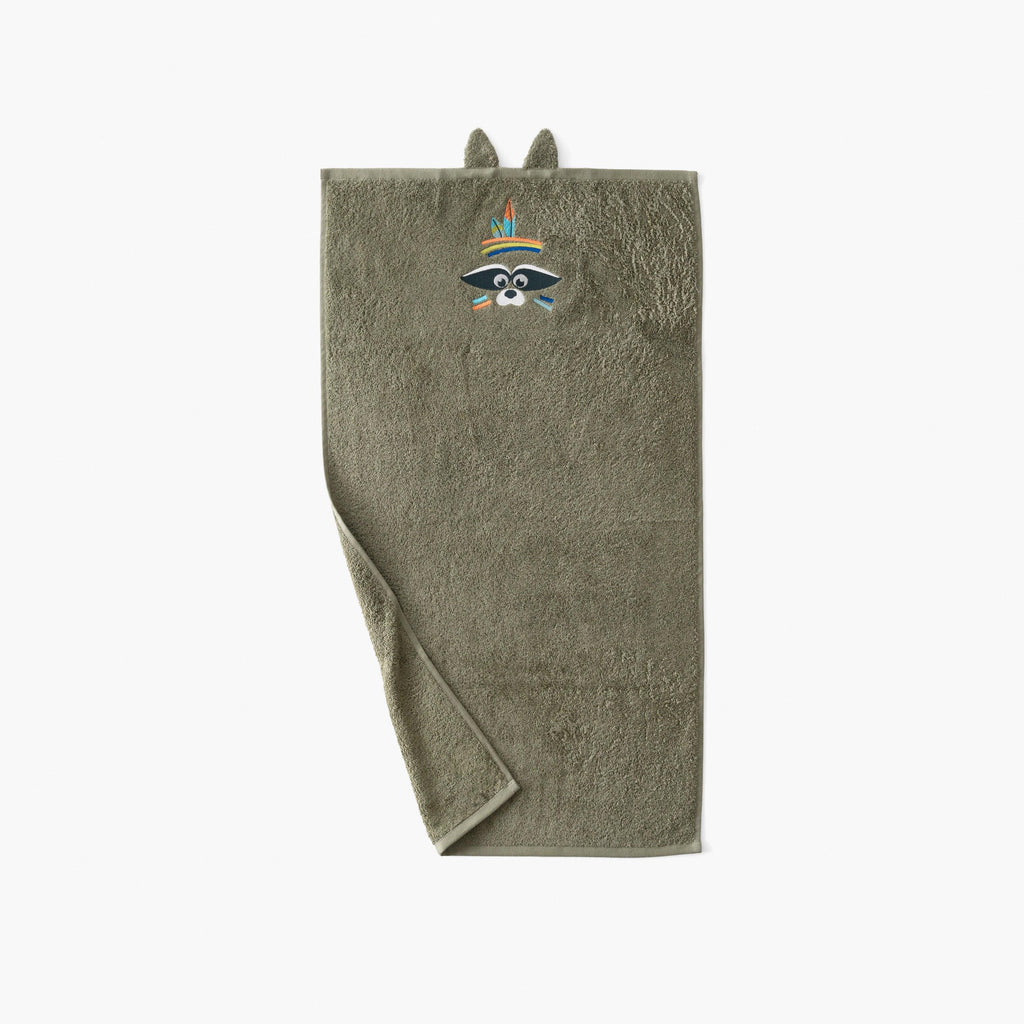 Playful Khaki Cotton Towel - Carré Blanc Canada