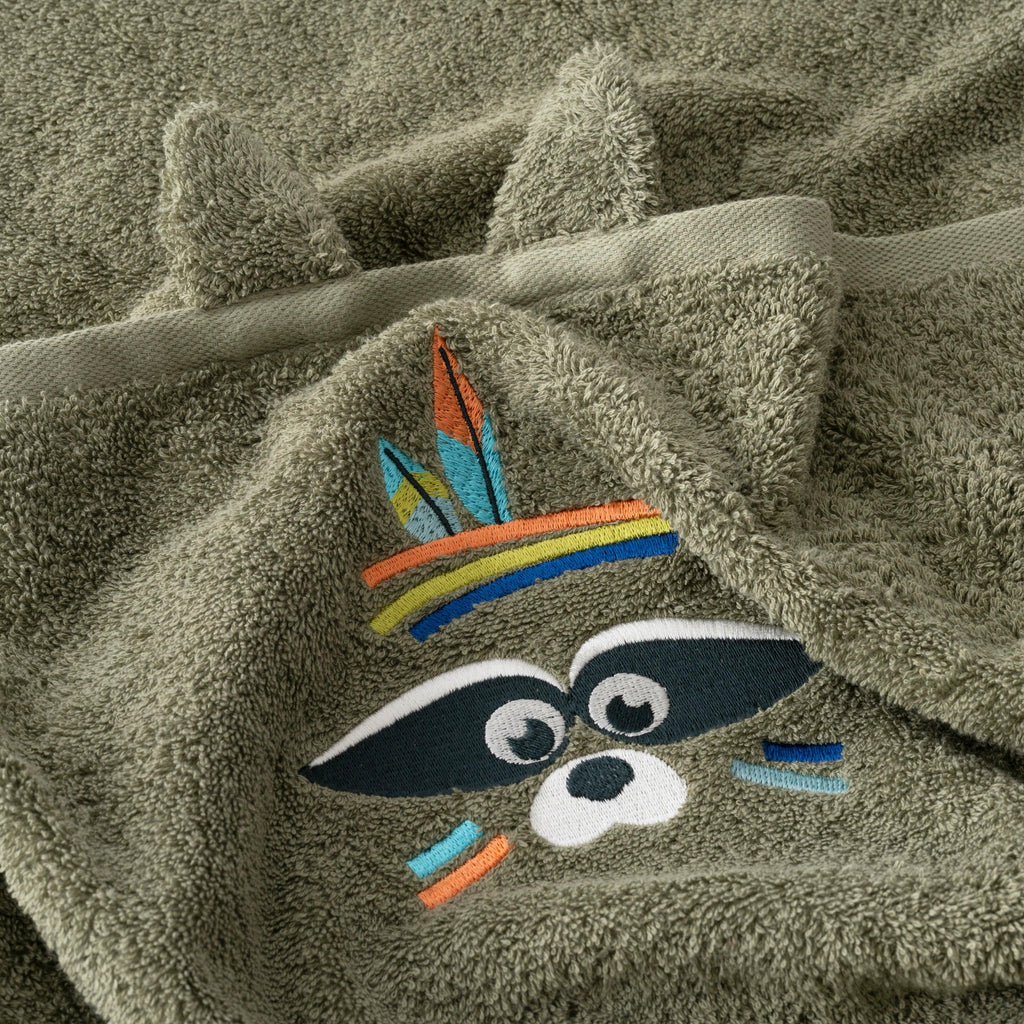 Playful Khaki Cotton Towel - Carré Blanc Canada