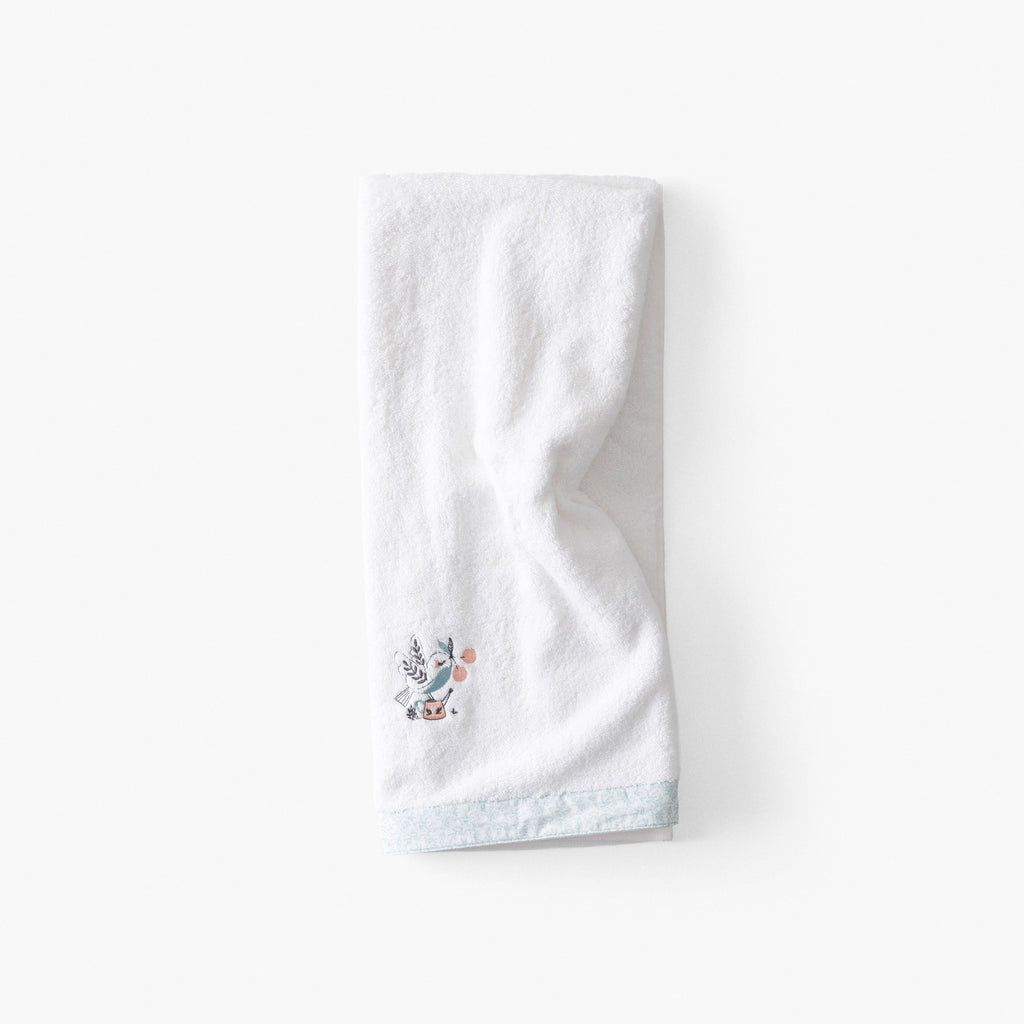 Towel Organic Cotton Jardine White - Carré Blanc Canada