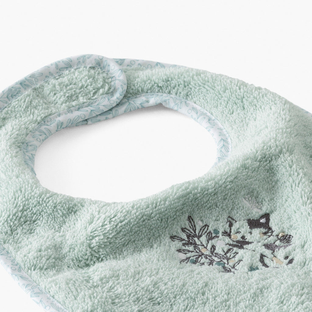 Mini Bib Organic Cotton Jardine Almond - Carré Blanc Canada