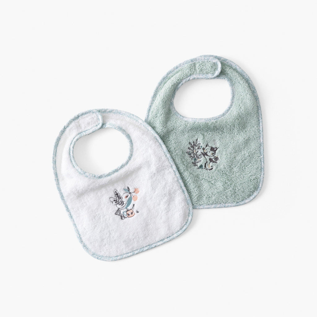 Mini Bib Organic Cotton Jardine White - Carré Blanc Canada