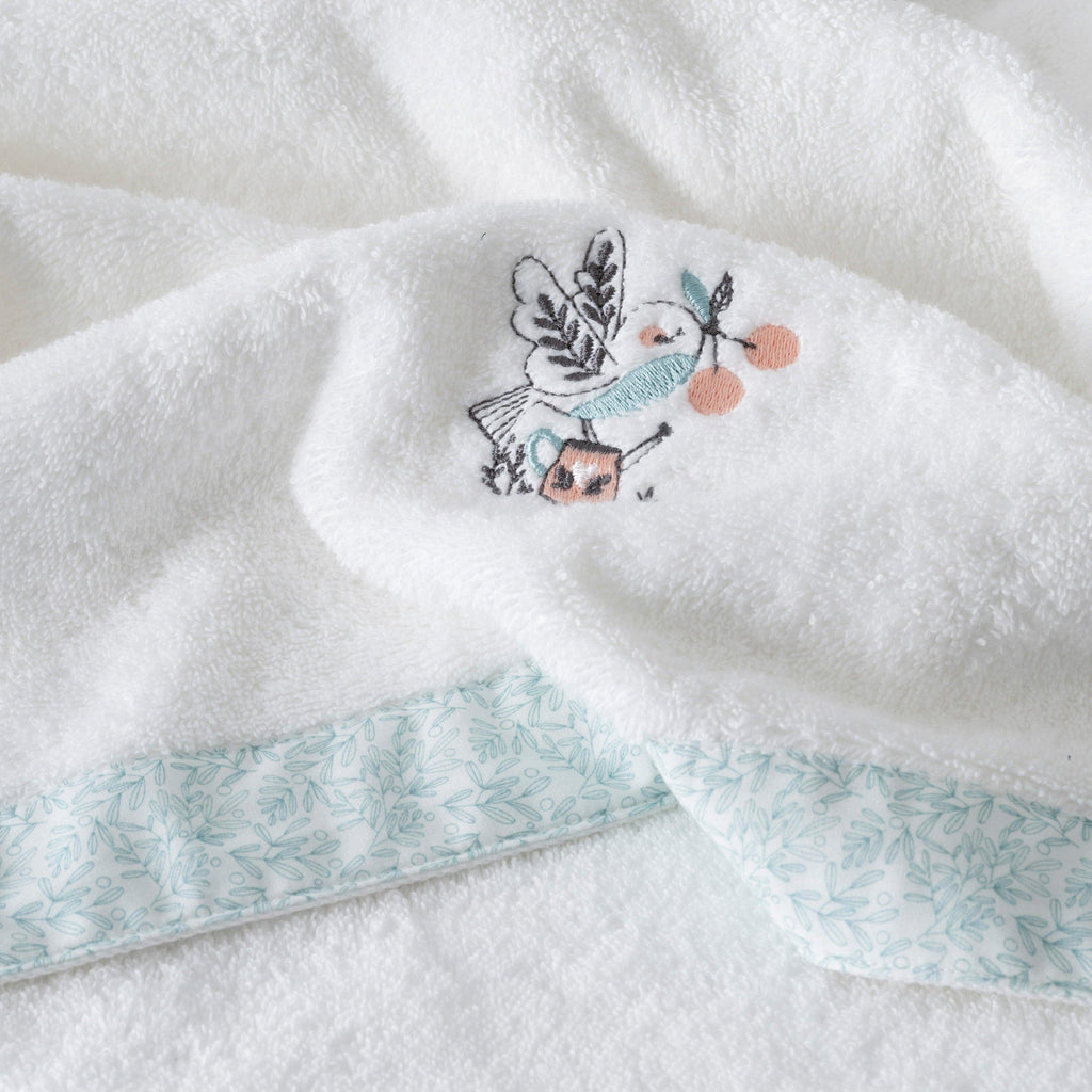 Towel Organic Cotton Jardine White - Carré Blanc Canada