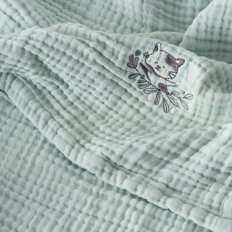 Organic Cotton Gauze Diaper Bag And Changing Mat Jardine Almond - Carré Blanc Canada