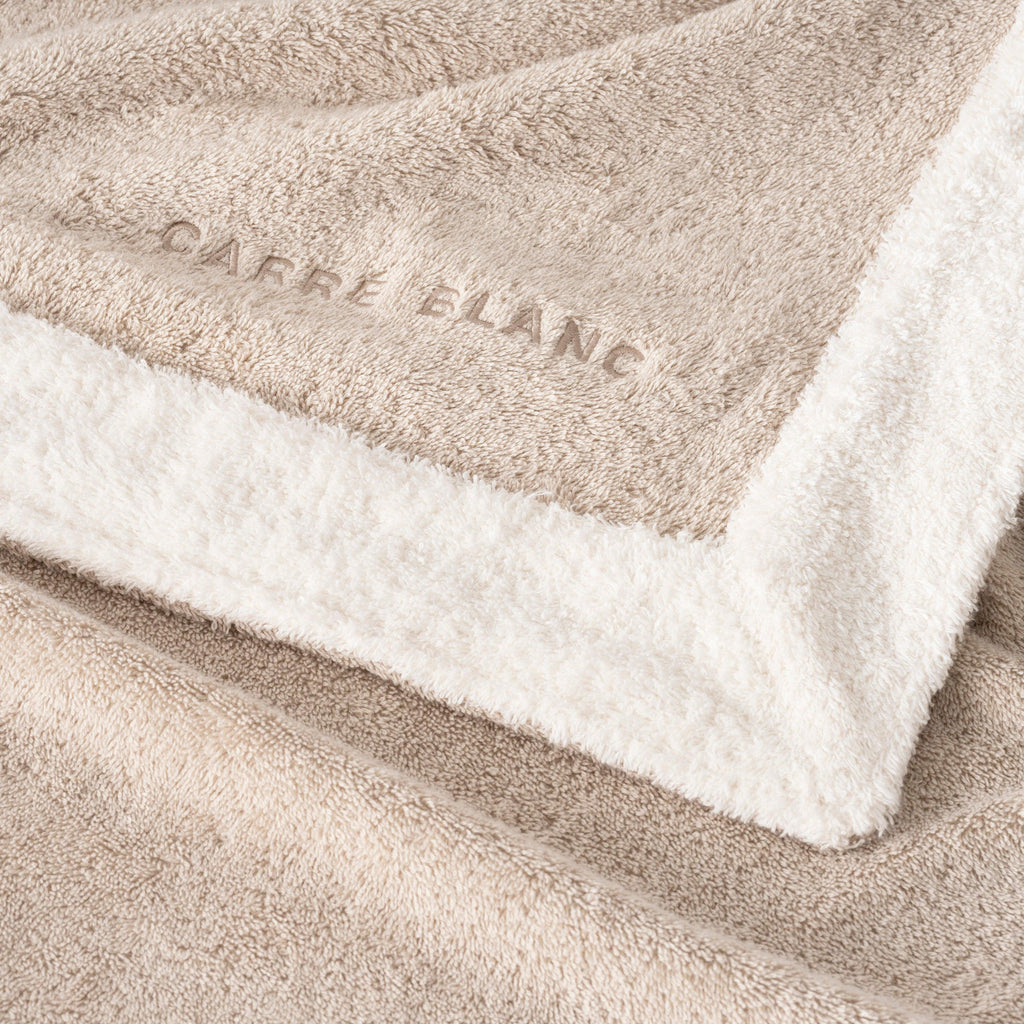 Greg Beige Cotton Beach Towel - Carré Blanc Canada