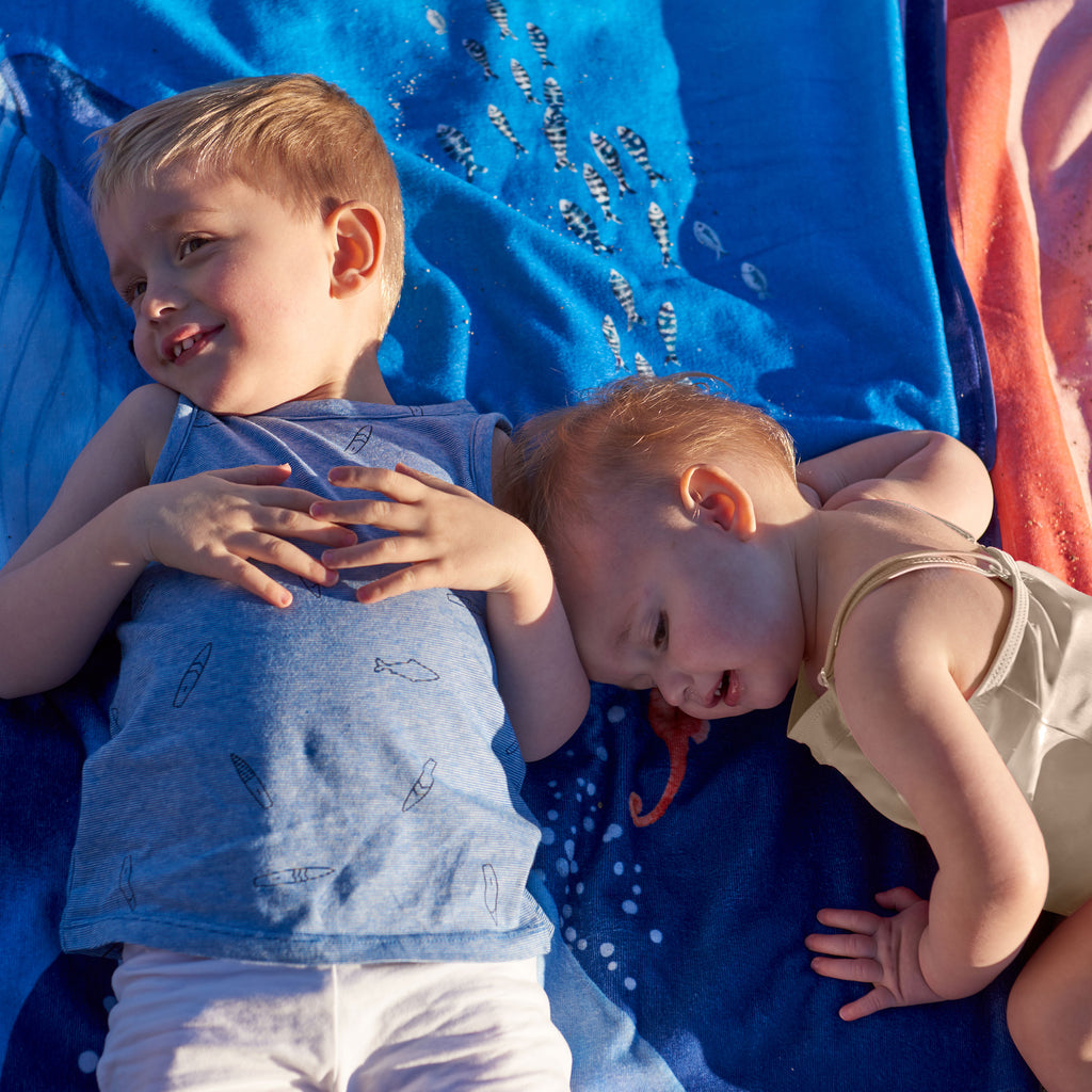 Oceanos White Cotton Beach Towel - Carré Blanc Canada