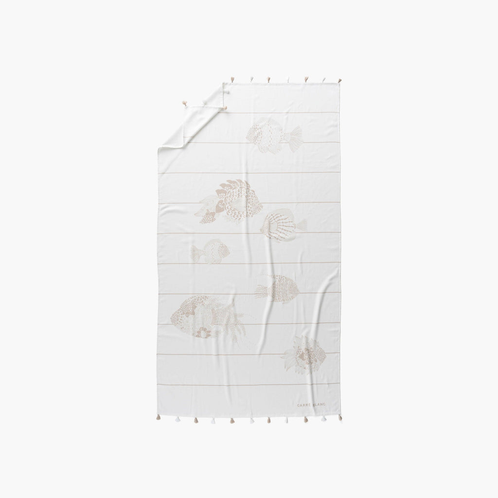 Amorgos Cotton Turkish Beach Towel - Carré Blanc Canada
