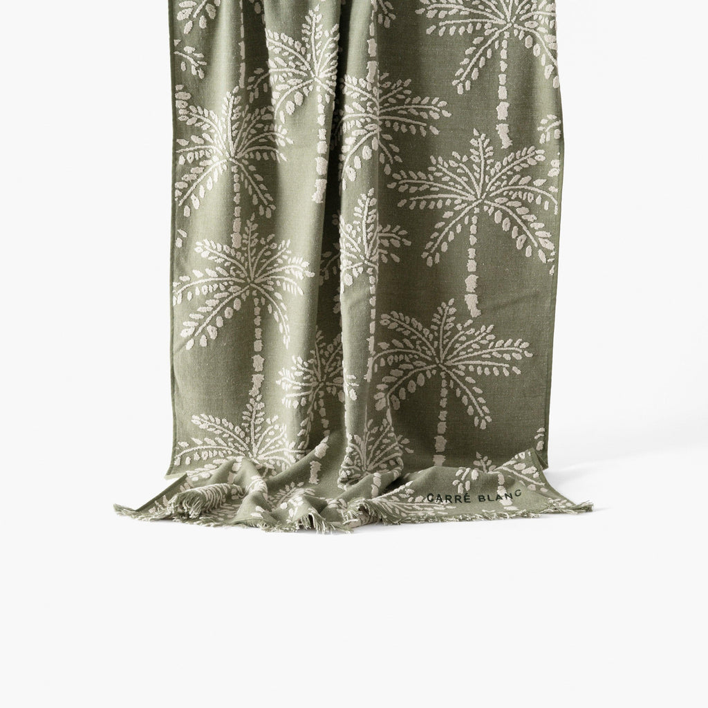Khaki Cocotier Cotton Turkish Beach Towel - Carré Blanc Canada