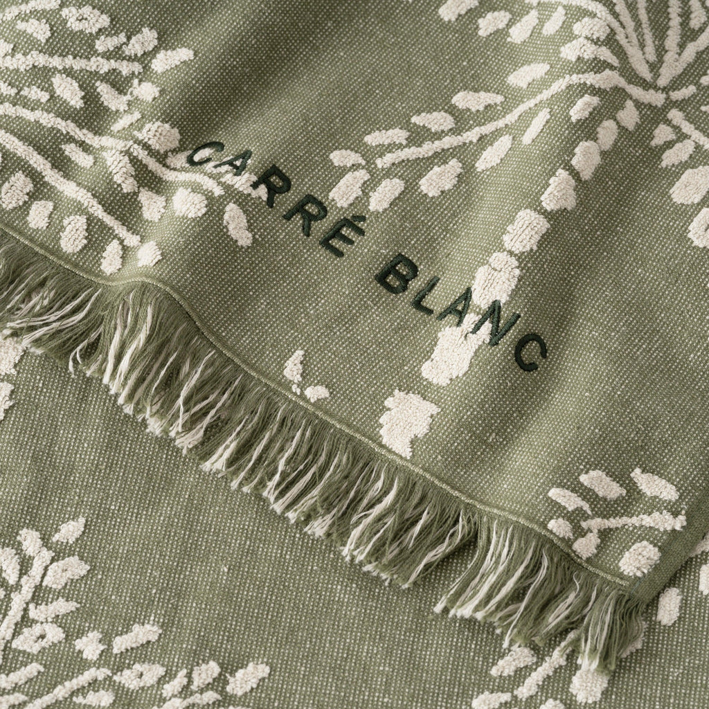 Khaki Cocotier Cotton Turkish Beach Towel - Carré Blanc Canada