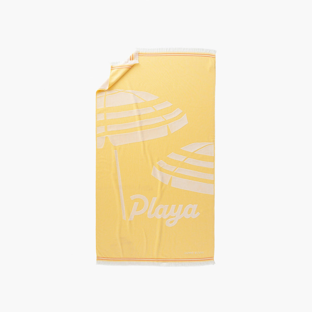 Laplaya Cotton Turkish Beach Towel Yellow - Carré Blanc Canada