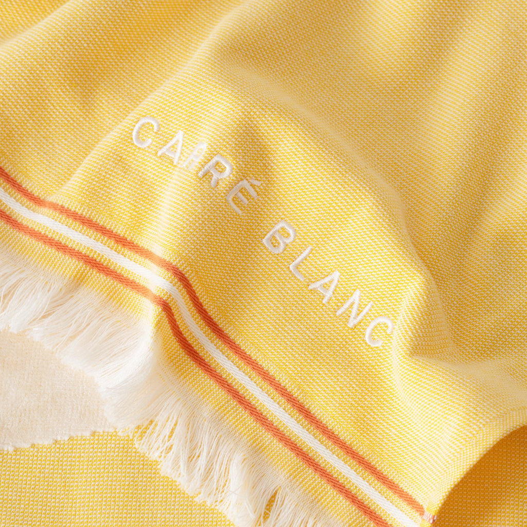 Laplaya Cotton Turkish Beach Towel Yellow - Carré Blanc Canada