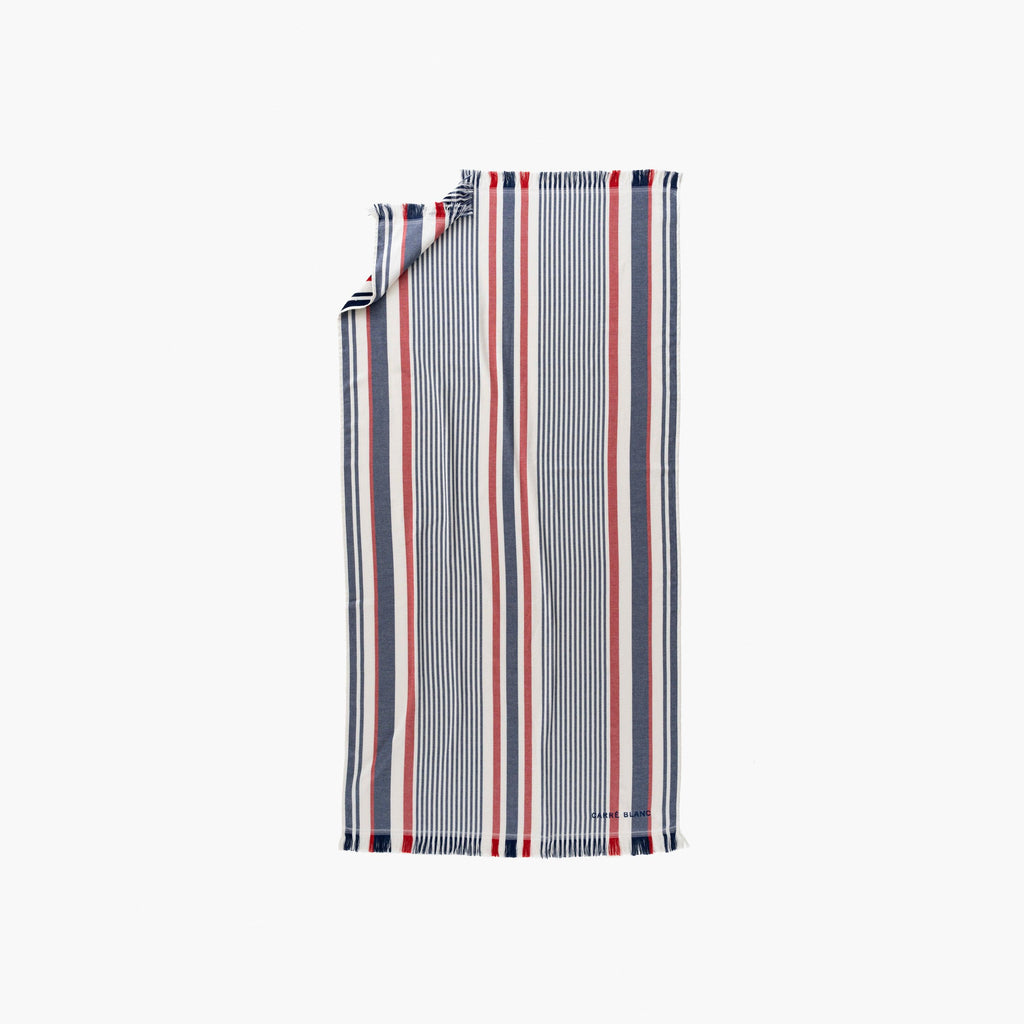 Naval Cotton Turkish Beach Towel - Carré Blanc Canada