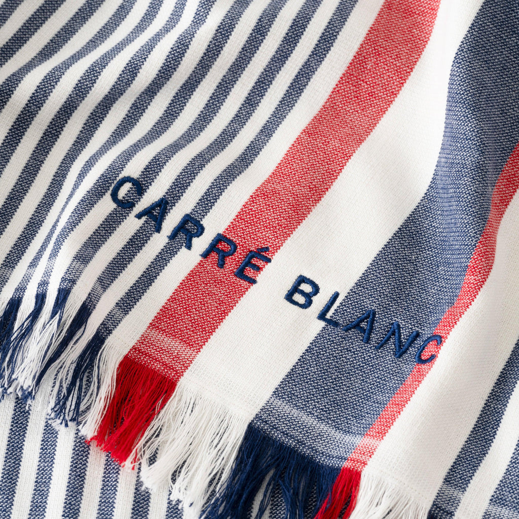 Naval Cotton Turkish Beach Towel - Carré Blanc Canada
