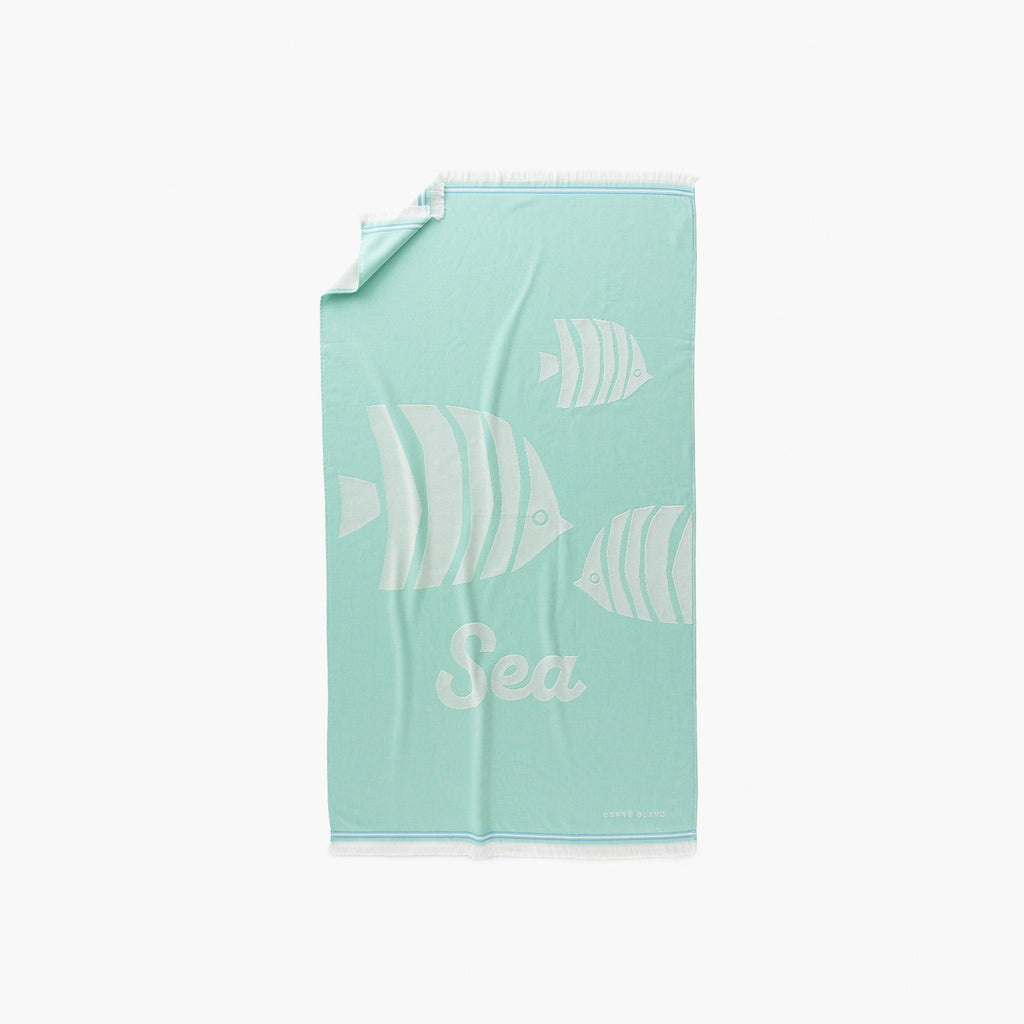 Sea Mint Cotton Turkish Beach Towel - Carré Blanc Canada