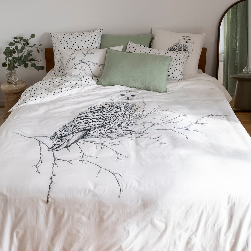 Harfang Print Rectangular Pillowcase - Carré Blanc Canada