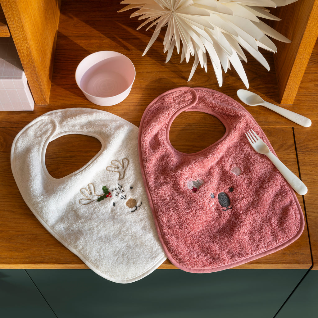 Xmasful Ivory Cotton Bib - Carré Blanc Canada