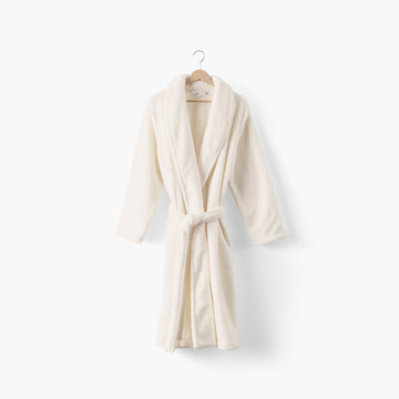 Romy Women's Fleece Robe - Ivory - Carré Blanc Canada