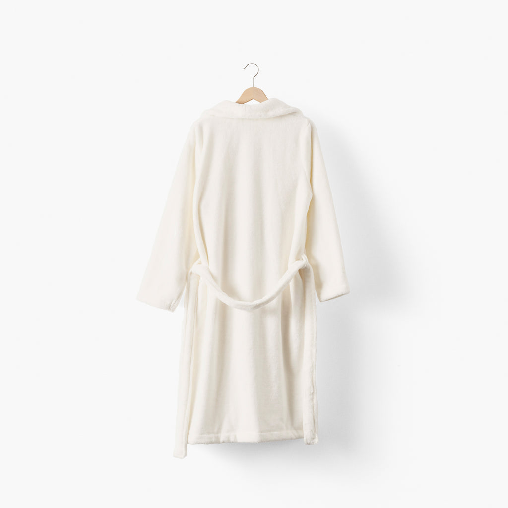 Romy Women's Fleece Robe - Ivory - Carré Blanc Canada
