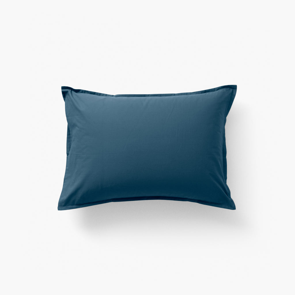 Rectangular Pillowcase in Cotton Percale Neo Prussian Blue - Carré Blanc Canada