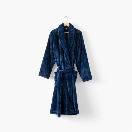 Gabriel Men's Fleece Robe - Marine - Carré Blanc Canada