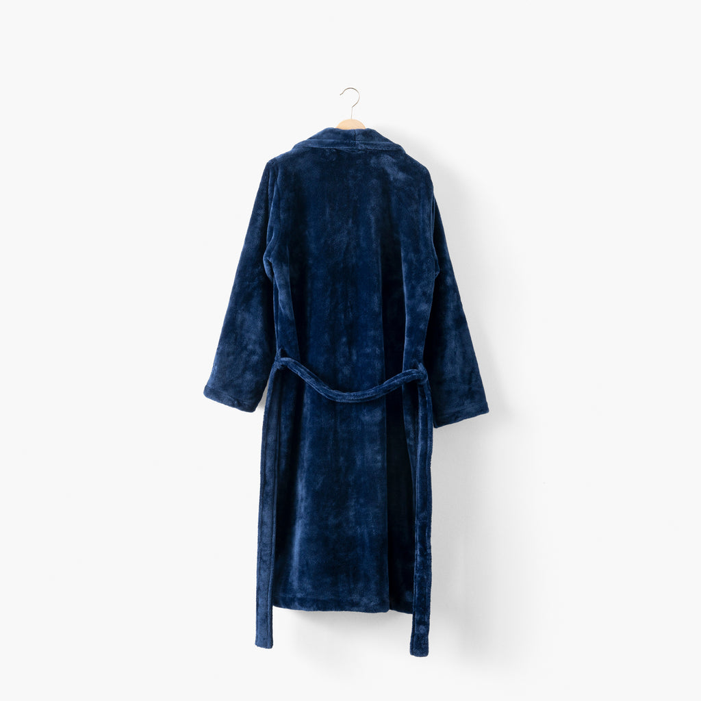 Gabriel Men's Fleece Robe - Marine - Carré Blanc Canada