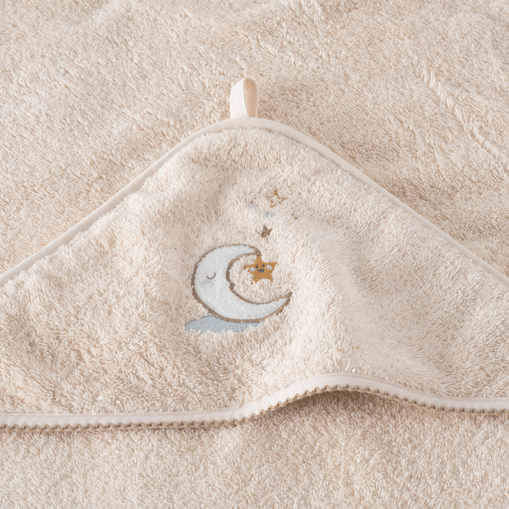 Bienvenue Beige Cotton Bath Cape - Carré Blanc Canada