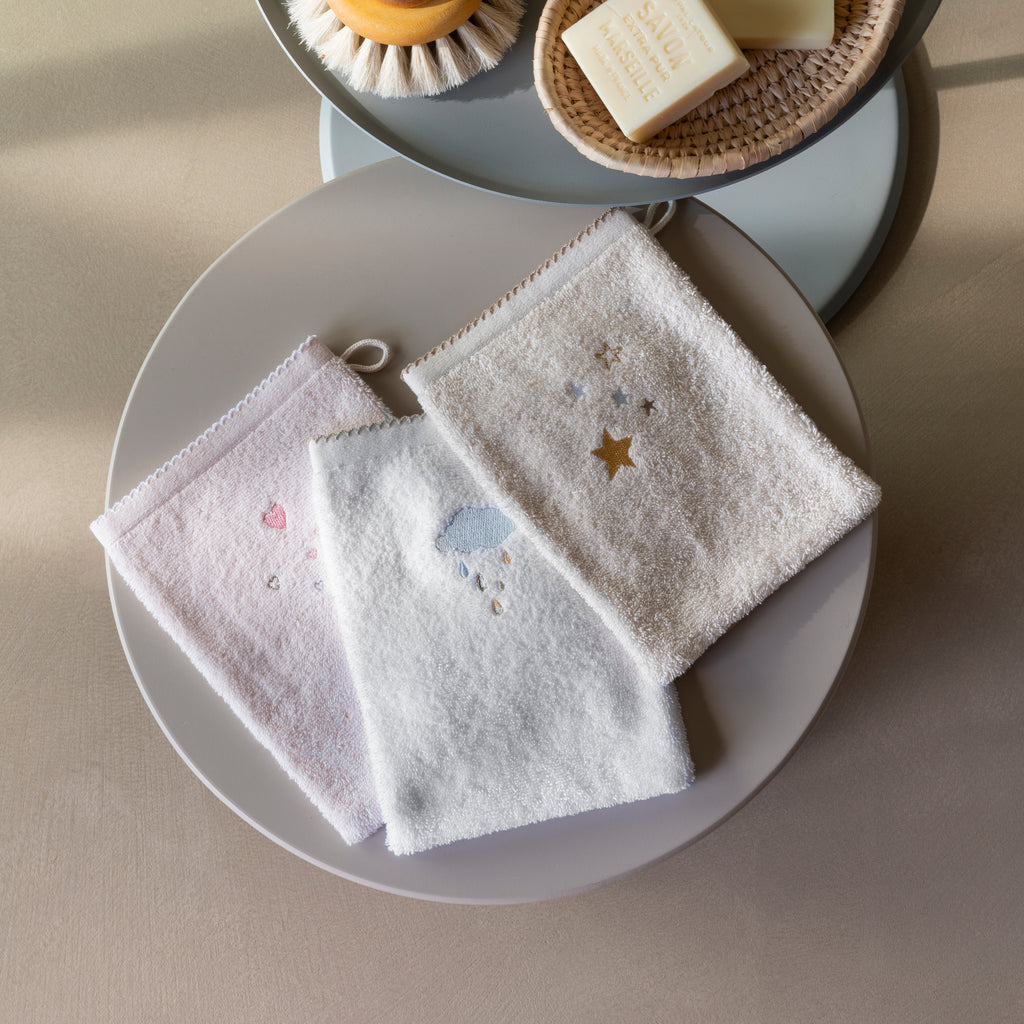 Bienvenue Beige Cotton Glove - Carré Blanc Canada