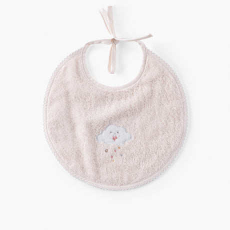 Bienvenue Rose Cotton Bib - Carré Blanc Canada