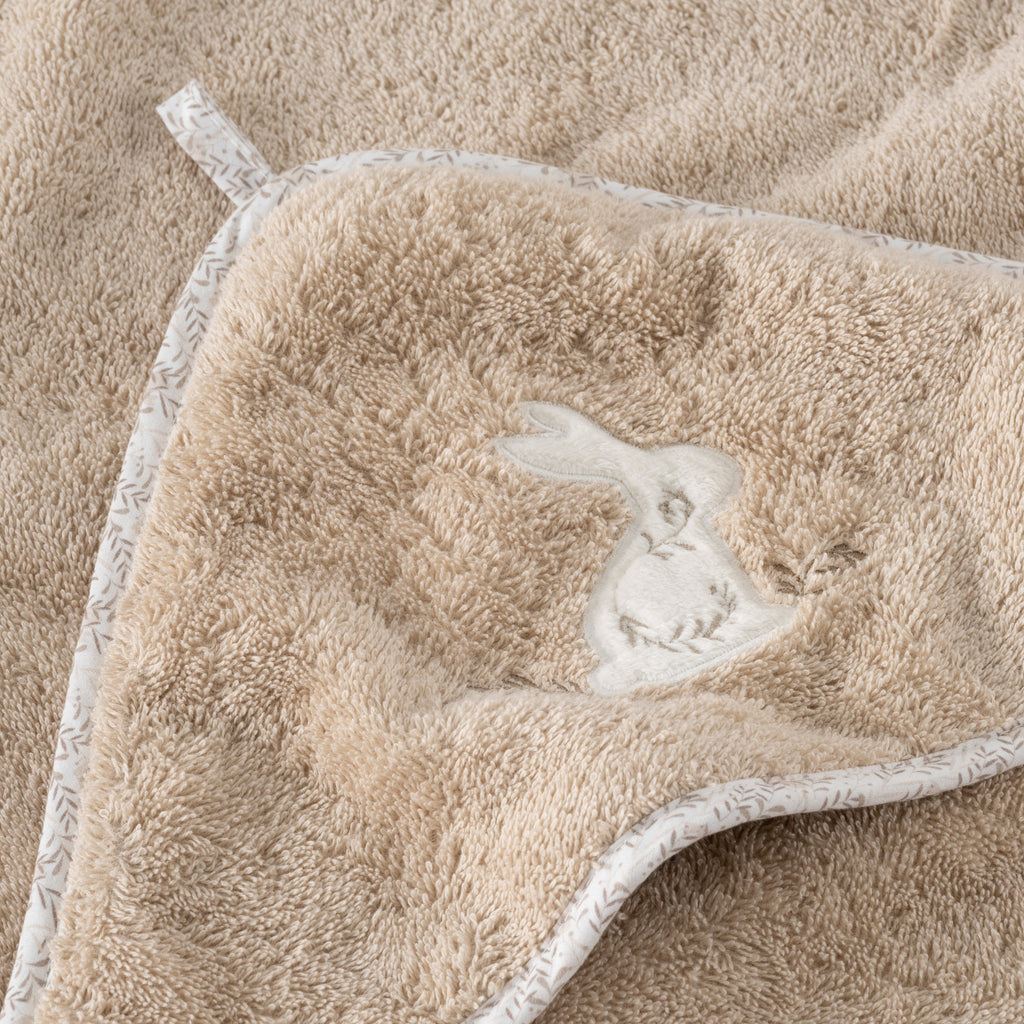 Merveille Beige Cotton Bath Cape - Carré Blanc Canada