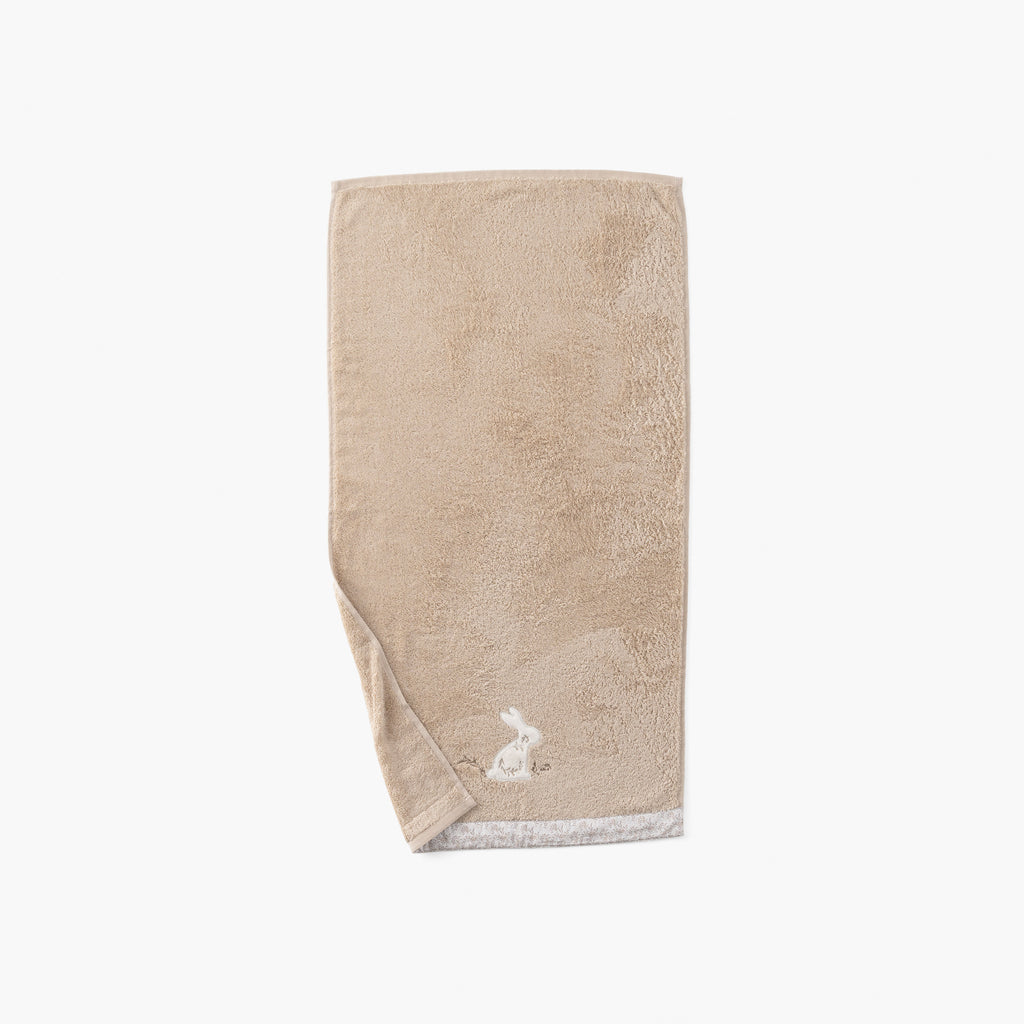 Merveille Beige Cotton Bath Towel - Carré Blanc Canada
