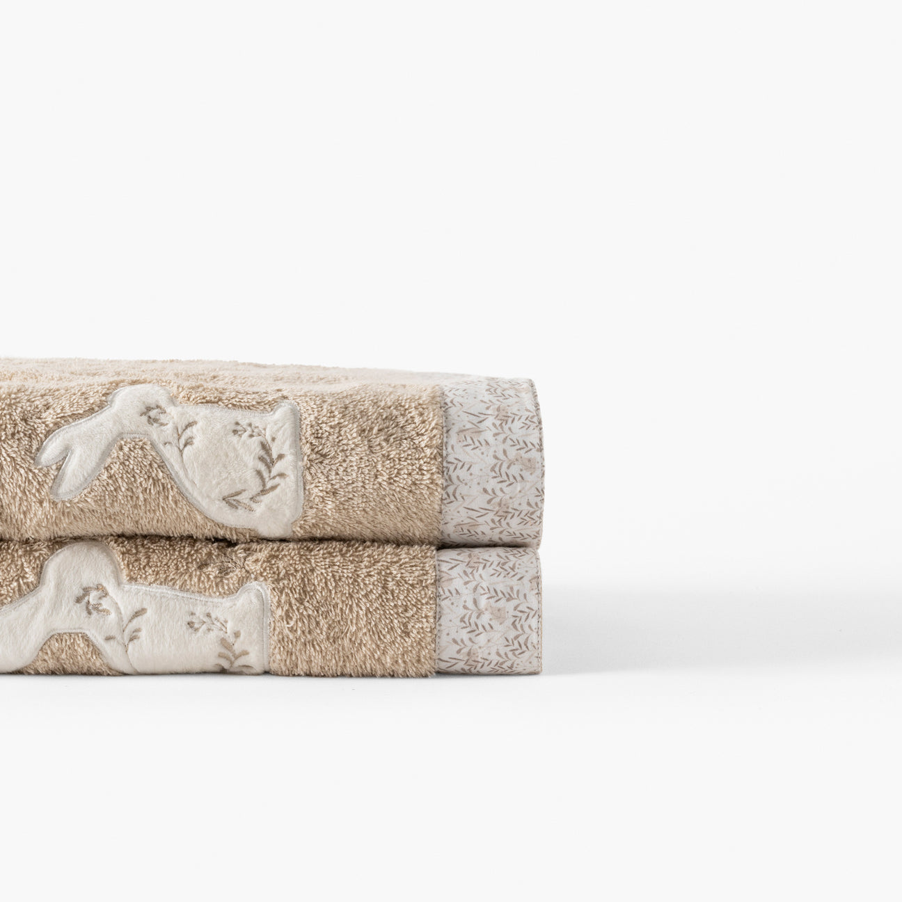 Merveille Beige Cotton Bath Towel - Carré Blanc Canada