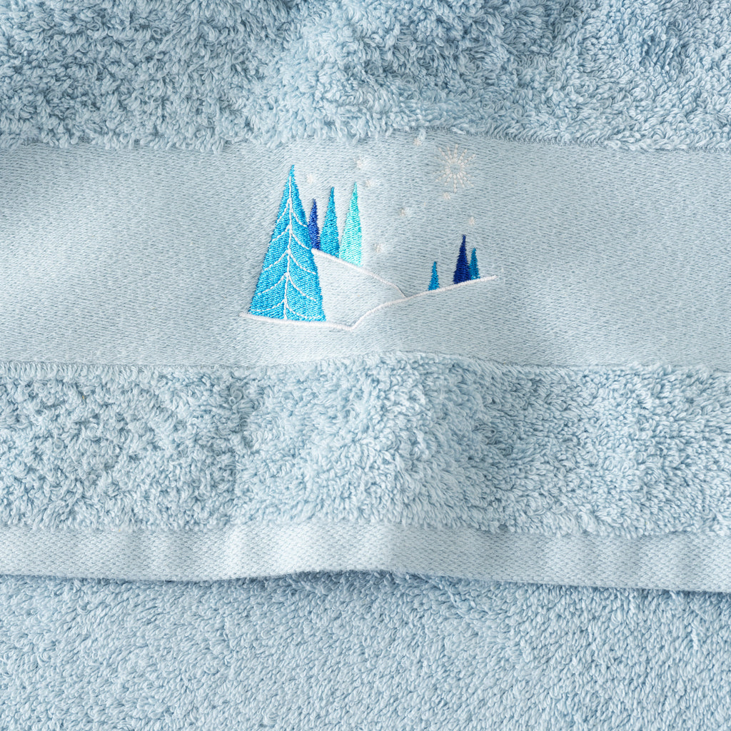 Stellaire Blue Cotton Bath Towel - Carré Blanc Canada