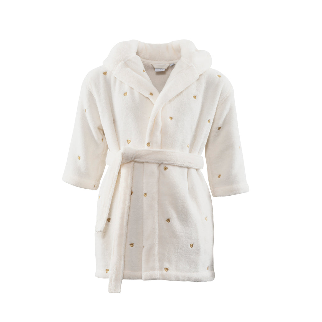 Amore Children's Cotton Bathrobe - Ivory - Carré Blanc Canada