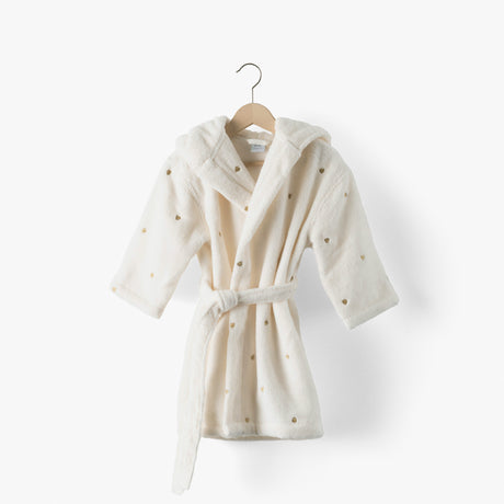 Zéphire Cotton Children's Bathrobe - Ivory/heart - 2