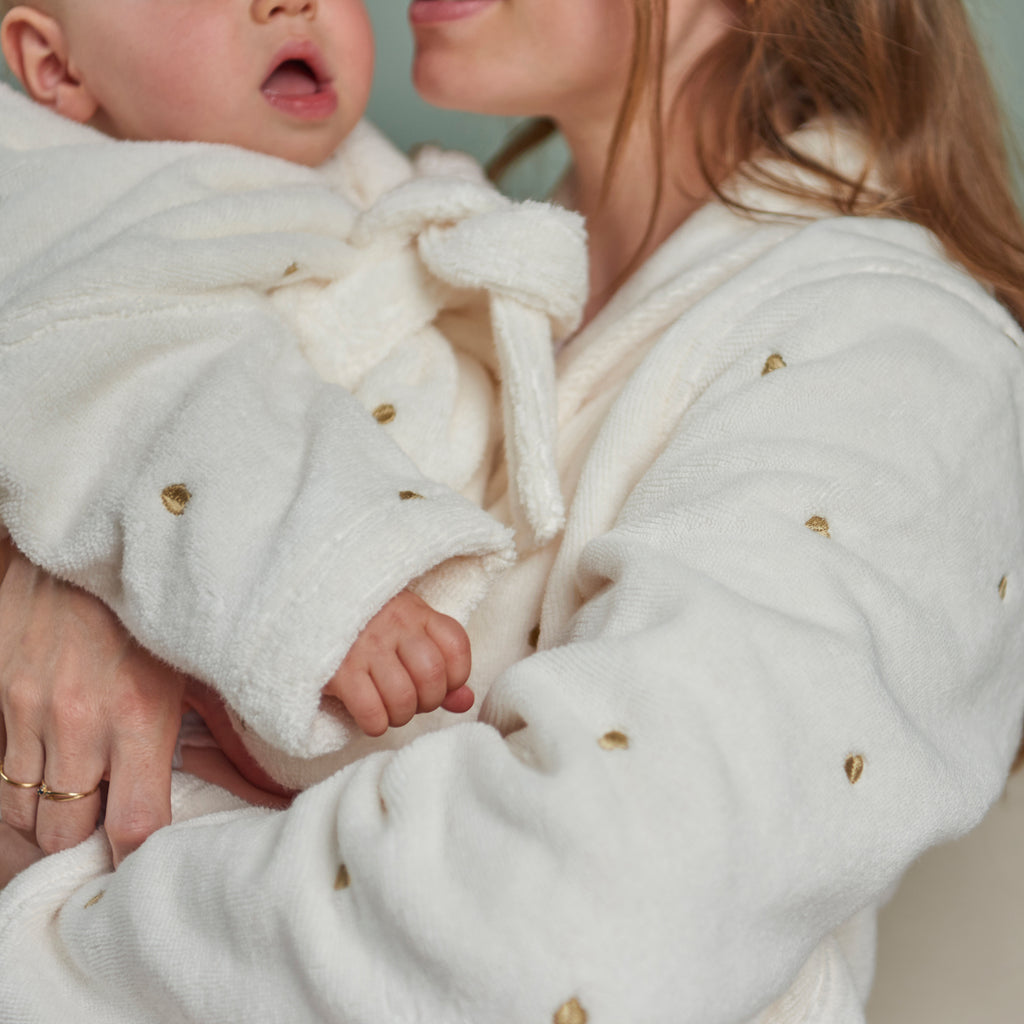 Amore Children's Cotton Bathrobe - Ivory - Carré Blanc Canada