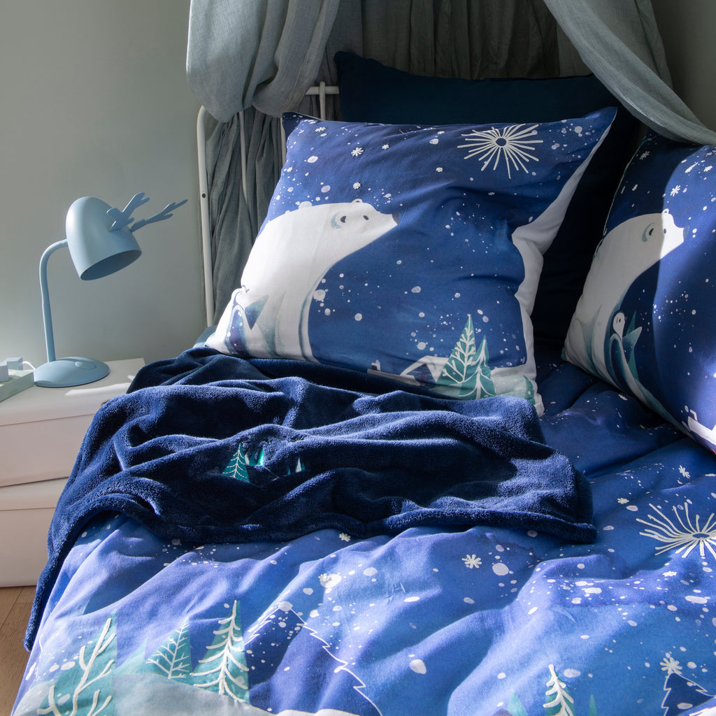 Stellaire Indigo Children's Fleece Blanket - Carré Blanc Canada