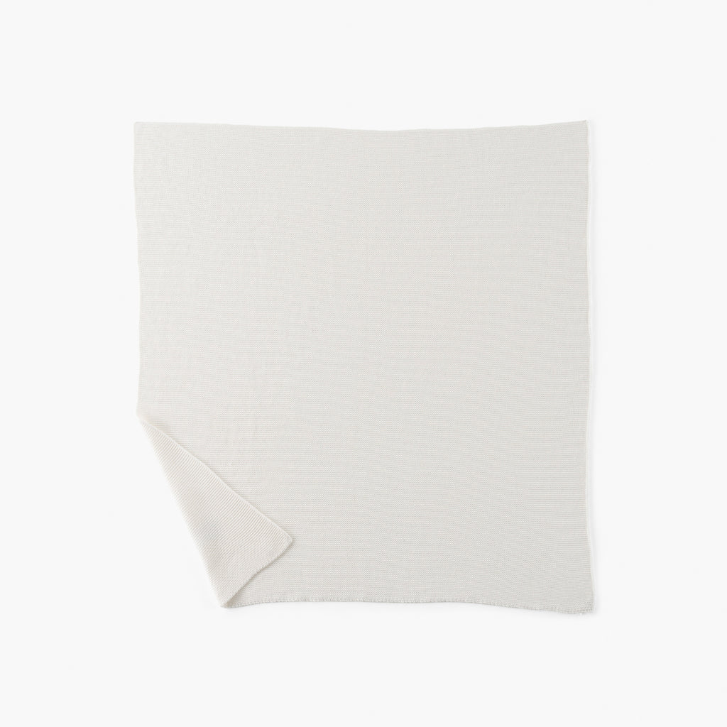 Bienvenue White Children's Knitted Blanket - Carré Blanc Canada