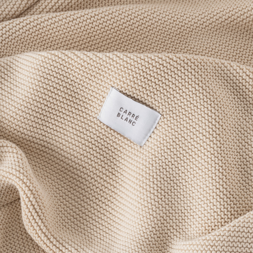 Bienvenue Natural Knitted Children's Blanket - Carré Blanc Canada